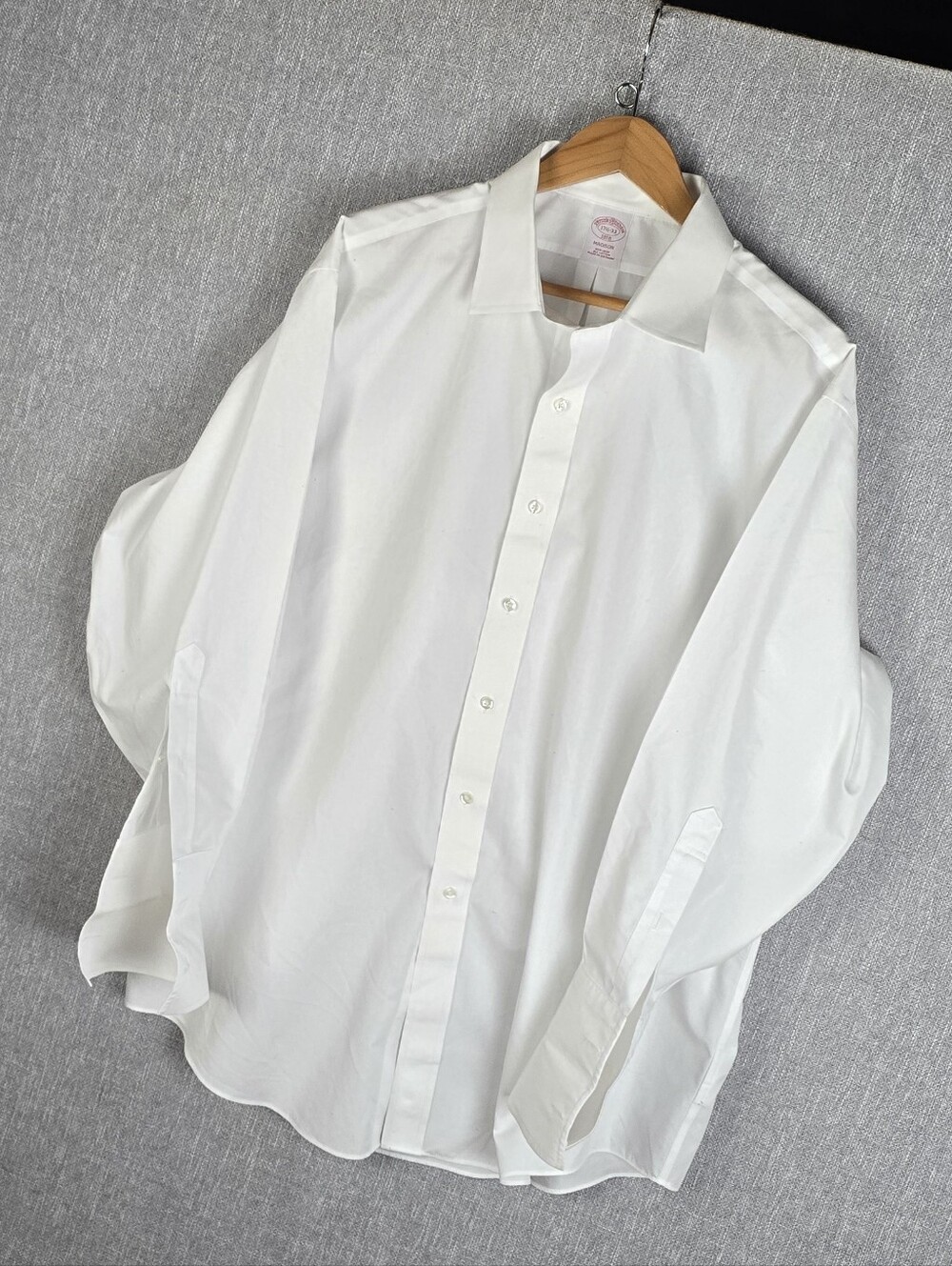 Brooks Brothers Madison Button Down Dress Shirt White Sz 17 1/2 - 33